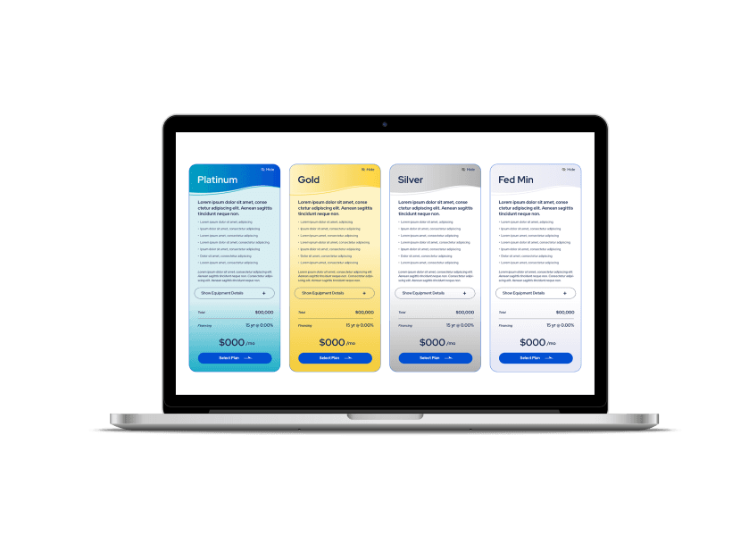 SetSale laptop showing tiered options