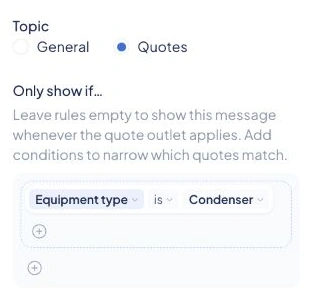 SetSale display rules with Equipment type is Condenser. Select the stocking branch’s contractors separately.
